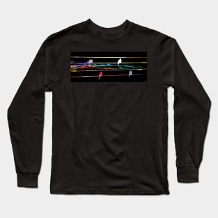 Birds on a Wire Black Long Sleeve T-Shirt